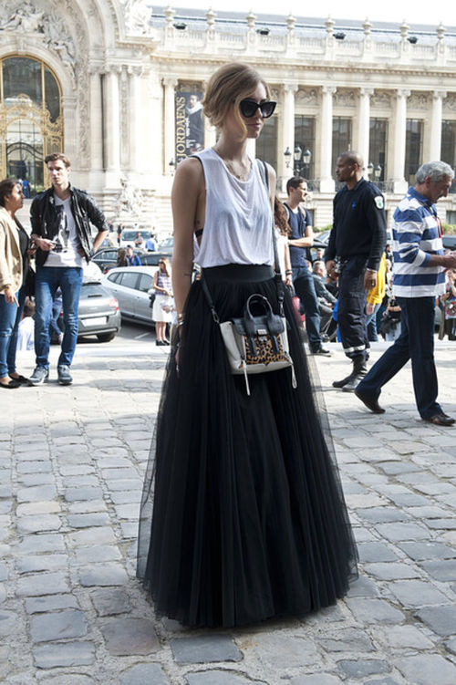 streetstyle paris 2014 long skirt